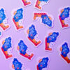 Sticker holographique Botte orange lapin