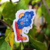 Sticker holographique Botte orange lapin