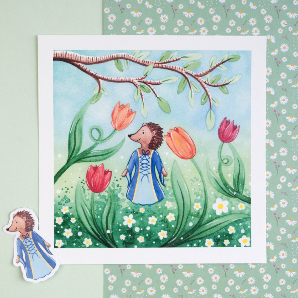 Hérissonne et Tulipes