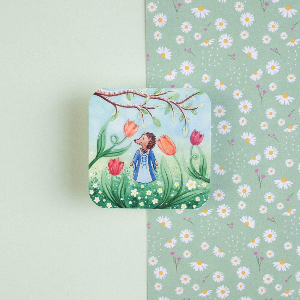 Hérissonne et tulipes illustration jeunesse