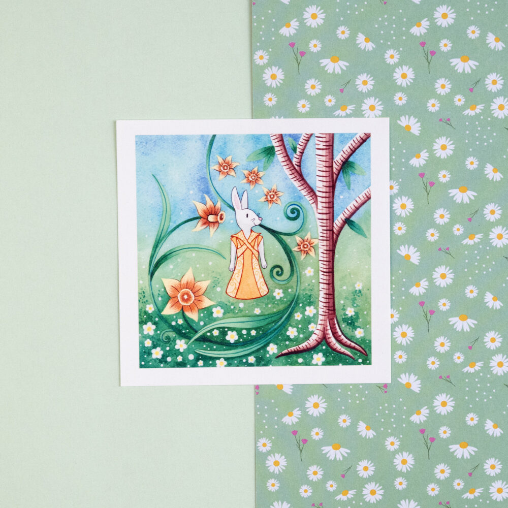 Lapine et Narcisses