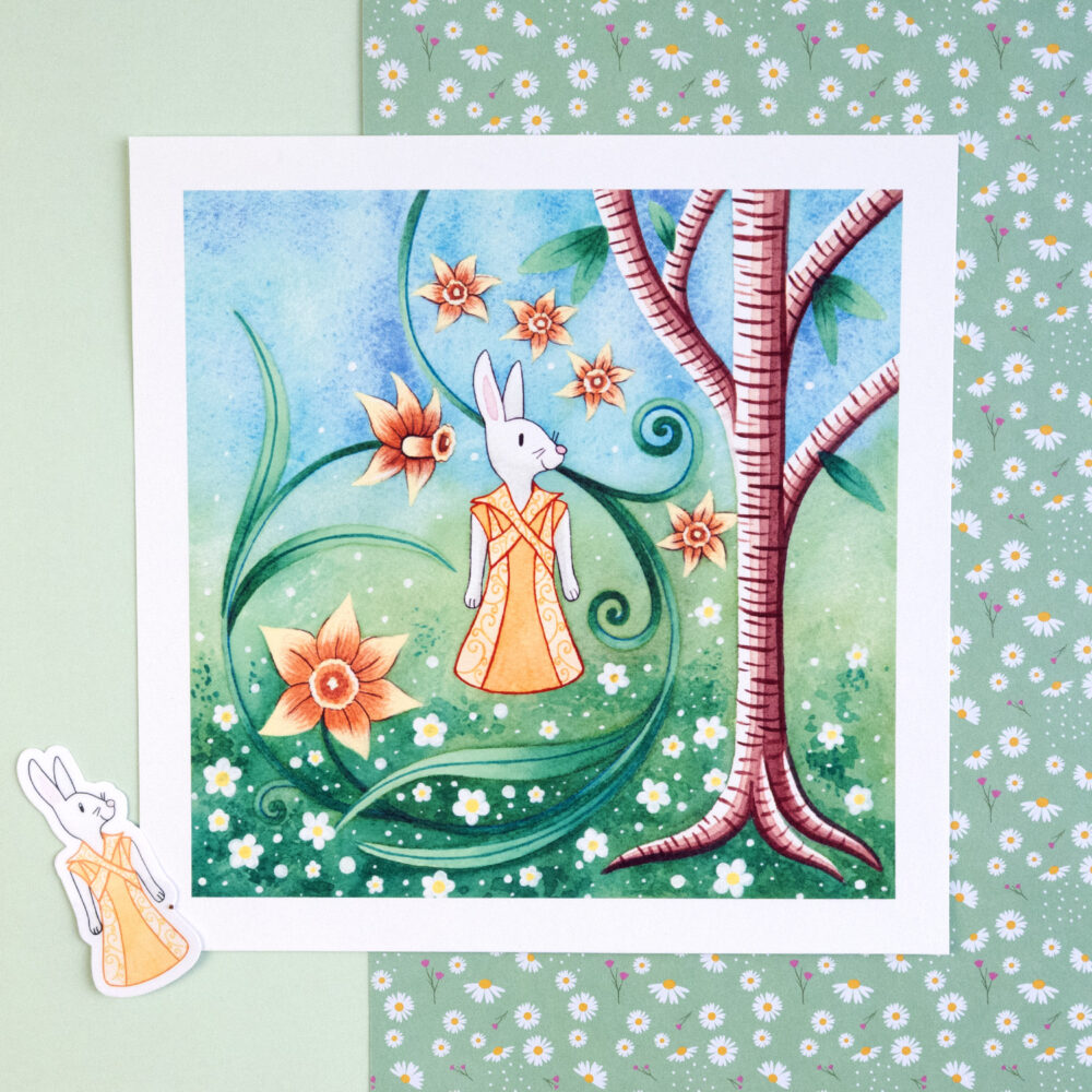 Lapine et Narcisses