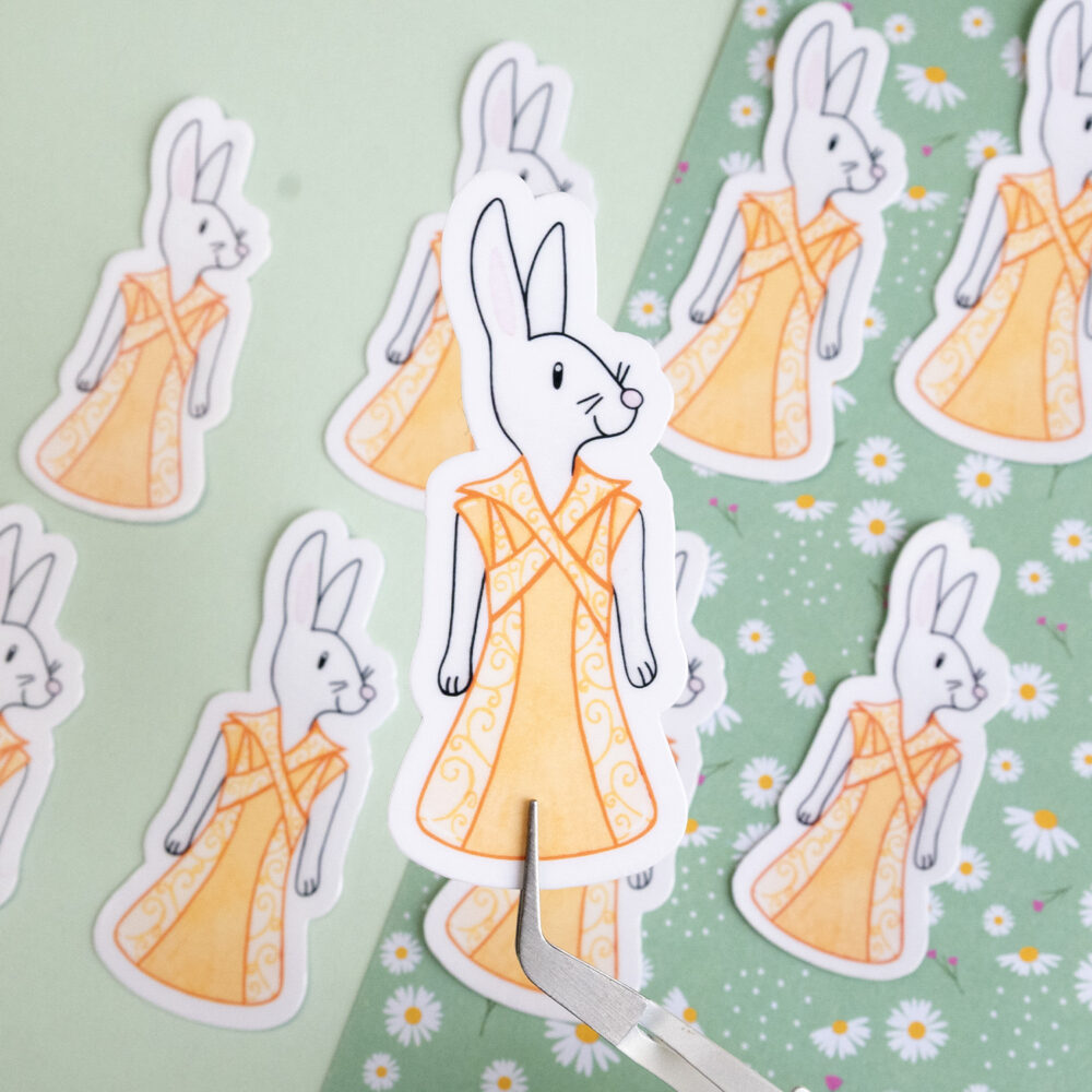 Sticker lapine pour scrapbooking journaling décoration objets