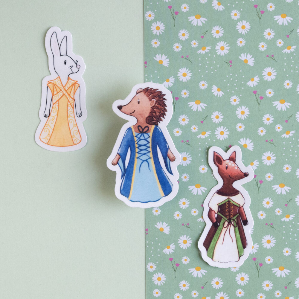 Lot de trois stickers