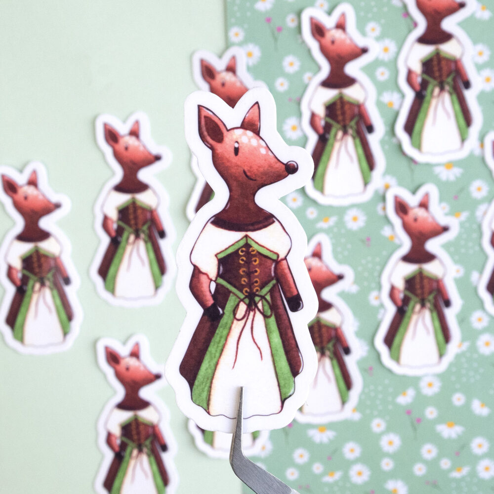 Stickers scrapbooking journaling illustration jeunesse biche