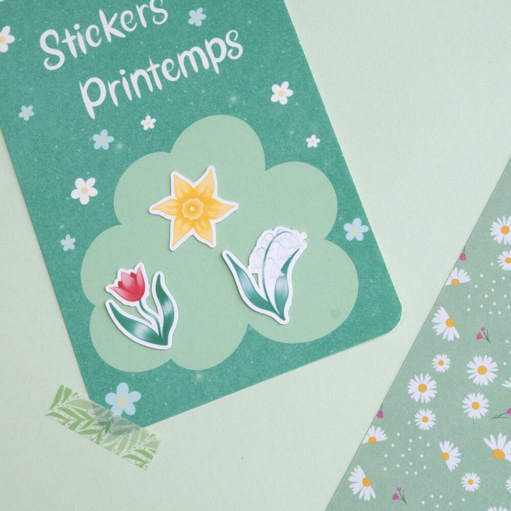 Sticker fleurs pour scrapbooking journaling ou décoration d’objets