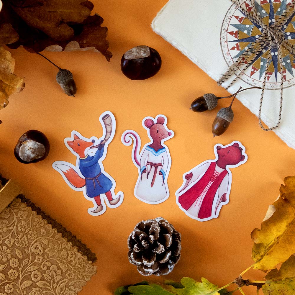 Lot de trois stickers